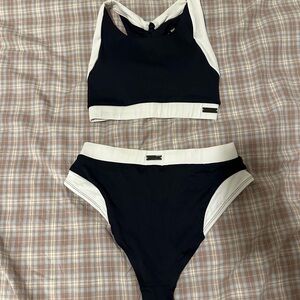 Gymshark Sporty Black and White Bikini Set